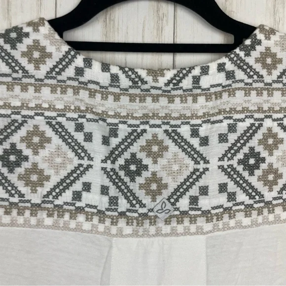 Prana white embroidered linen blend tank Small - Picture 4 of 5